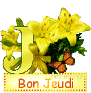 Gif animé Bon jeudi fleurs jaunes